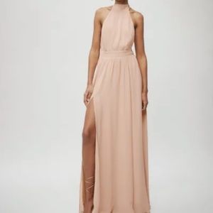 New Reformation Andee Maxi Dress Champagne Sz 10